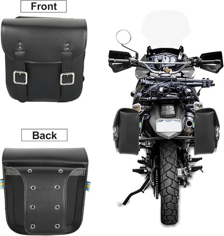 Motoforti Pair Motorcycle Saddlebag Side Tool Bags Cycling Luggage Bag Waterproof Faux Leather in Saudi Arabia