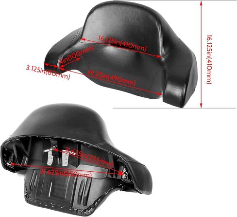 وسادة مسند ظهر لصندوق السيارة ملفوفة حول King Tour من ECOTRIC متوافقة مع 2014-2023 Harley Davidson Touring Electra Glide Road King Street Glide Road Glide Electra Glide in Saudi Arabia