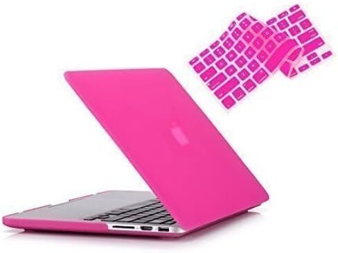 حافظة RUBAN لجهاز MacBook Pro القديم 13 بوصة (موديلات A1502 وA1425) 2015 2014 2013 2012، حافظة بلاستيكية صلبة وغطاء لوحة مفاتيح للإصدار القديم MacBook Pro Retina 13 بوصة، وردي فاقع in Saudi Arabia