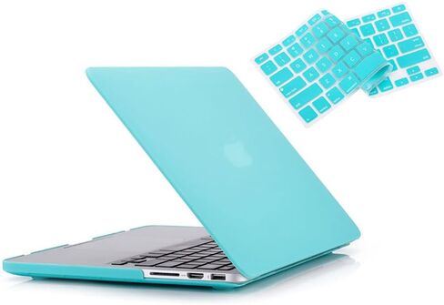 حافظة RUBAN لجهاز MacBook Pro القديم 13 بوصة (موديلات A1502 وA1425) 2015 2014 2013 2012، حافظة بلاستيكية صلبة وغطاء لوحة مفاتيح للإصدار القديم MacBook Pro Retina 13 بوصة، وردي فاقع in Saudi Arabia
