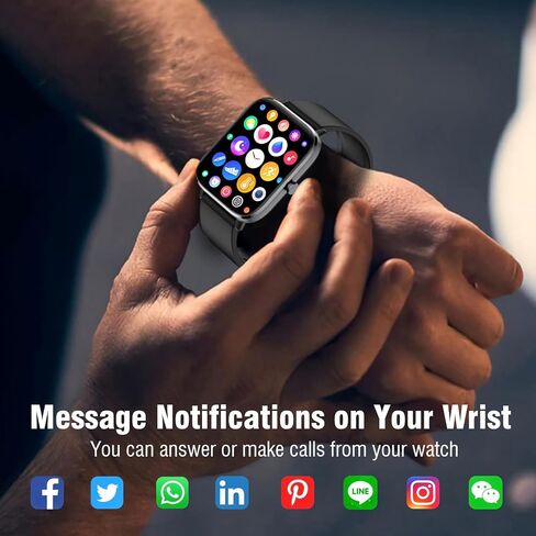 Smart Watch, 1.7“ Full Touch Screen with Bluetooth Call Answer Receive/Dial IP68 Waterproof Fitness Tracker SmartWatch for Men/Women with Sleep/Heart Rate Monitor for Android & iOS Phone in Saudi Arabia