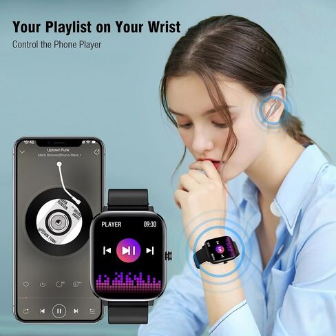 Smart Watch, 1.7“ Full Touch Screen with Bluetooth Call Answer Receive/Dial IP68 Waterproof Fitness Tracker SmartWatch for Men/Women with Sleep/Heart Rate Monitor for Android & iOS Phone in Saudi Arabia