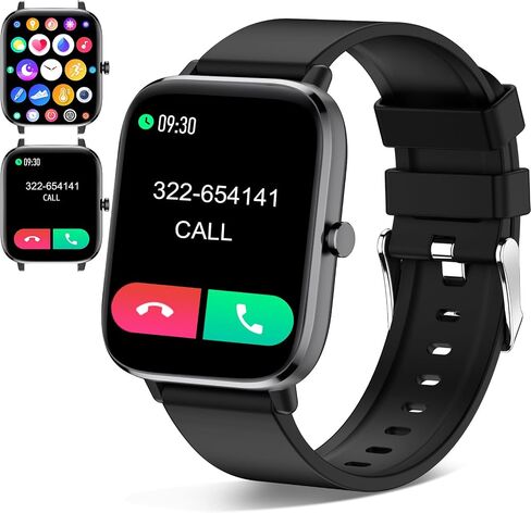 Smart Watch, 1.7“ Full Touch Screen with Bluetooth Call Answer Receive/Dial IP68 Waterproof Fitness Tracker SmartWatch for Men/Women with Sleep/Heart Rate Monitor for Android & iOS Phone in Saudi Arabia