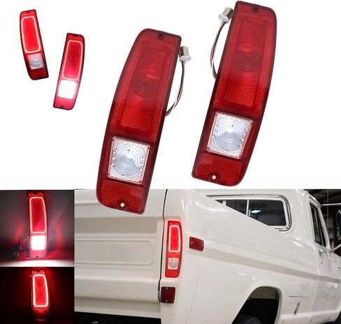 Tonsya لـ 1967-1972 Ford Styleside F100/250/350 TRUCK، 1967-1974 Ford Econoline E100/200/300، 1967-1977 Ford Bronco غطاء خلفي للضوء الخلفي مبيت أحمر in Kuwait