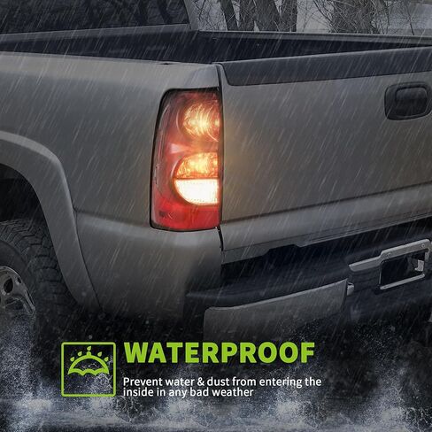 مجموعة مصابيح الذيل AUTOSAVER88 متوافقة مع 2003-2006 Chevy Silverado 1500 2500 1500HD 2500HD / 04-06 Silverado 3500/2007 Silverado مع نمط الجسم الكلاسيكي، استبدال المصابيح الخلفية OE in Kuwait