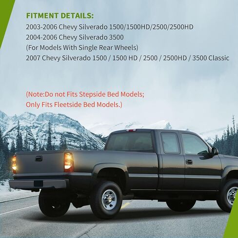 مجموعة مصابيح الذيل AUTOSAVER88 متوافقة مع 2003-2006 Chevy Silverado 1500 2500 1500HD 2500HD / 04-06 Silverado 3500/2007 Silverado مع نمط الجسم الكلاسيكي، استبدال المصابيح الخلفية OE in Kuwait