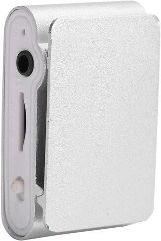 مشغل MP3 سعة 32 جيجابايت، مشغل موسيقى رقمي محمول مع سماعات رأس وكابل USB، مشغل وسائط موسيقى صغير MP3 LCD بشاشة صغيرة مع مشبك خلفي (فضي) in Kuwait