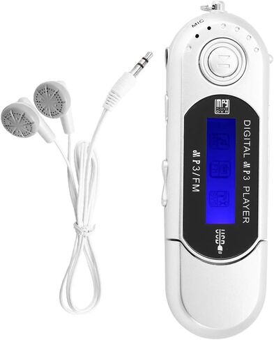 مشغل MP3 محمول مع سماعة يدعم راديو FM ومسجل صوت وبطاقة TF ومشغل موسيقى مع شاشة LCD USB 2.0 نقل عالي السرعة ومشغل MP3 متعدد الوظائف للمشي in Saudi Arabia