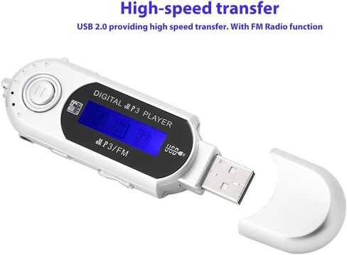 مشغل MP3 محمول مع سماعة يدعم راديو FM ومسجل صوت وبطاقة TF ومشغل موسيقى مع شاشة LCD USB 2.0 نقل عالي السرعة ومشغل MP3 متعدد الوظائف للمشي in Saudi Arabia