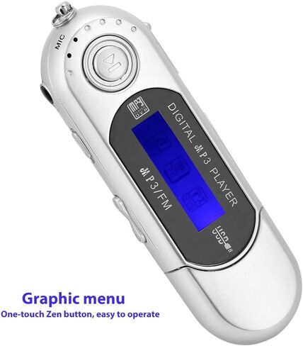 مشغل MP3 محمول مع سماعة يدعم راديو FM ومسجل صوت وبطاقة TF ومشغل موسيقى مع شاشة LCD USB 2.0 نقل عالي السرعة ومشغل MP3 متعدد الوظائف للمشي in Saudi Arabia