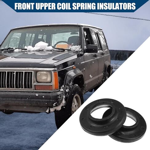 Coil Spring Isolators for Car/Front Upper Coil Spring/Durable Rubber/2Pcs Black in Saudi Arabia