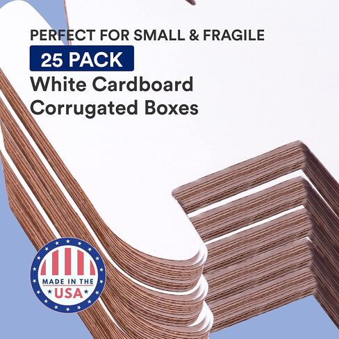 صناديق متحركة من BOX USA باللون الأبيض المتوسط، 14 بوصة طول × 14 بوصة عرض × 14 بوصة ارتفاع 25 عبوة | صندوق من الورق المقوى المموج للتغليف والشحن والتخزين 14 × 14 × 14 141414 in Kuwait