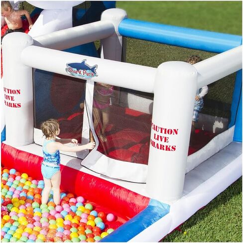 Blast Zone Shark Park 19x11 كرسي قفز قابل للنفخ في الحديقة المائية - منفاخ - جدار التسلق - منزلق - منطقة سبلاش - ضخمة in Kuwait