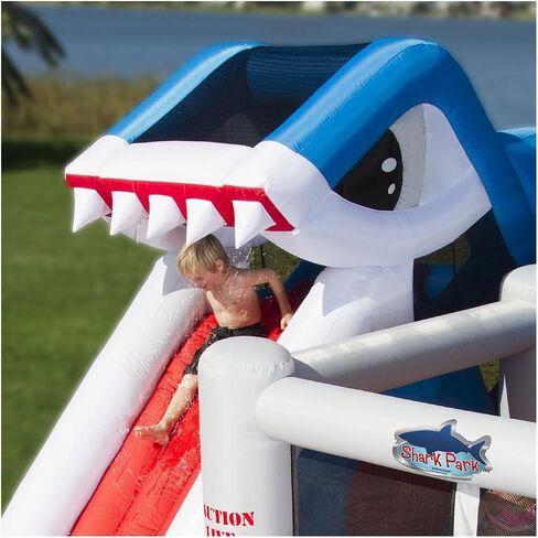 Blast Zone Shark Park 19x11 كرسي قفز قابل للنفخ في الحديقة المائية - منفاخ - جدار التسلق - منزلق - منطقة سبلاش - ضخمة in Kuwait