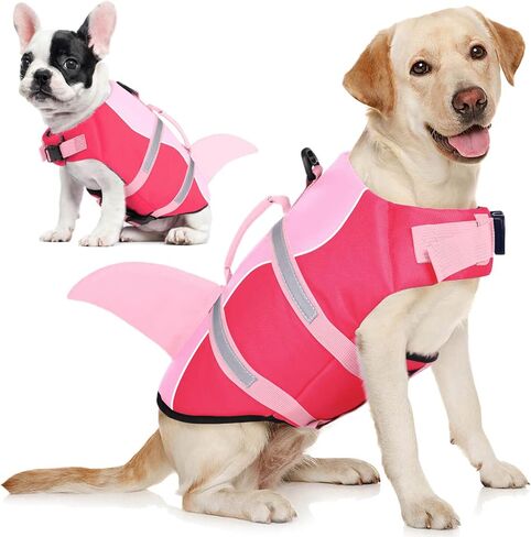 AOFITEE Dog Life Jacket Shark Dog Life Vest for Swimming Boating, M in Saudi Arabia