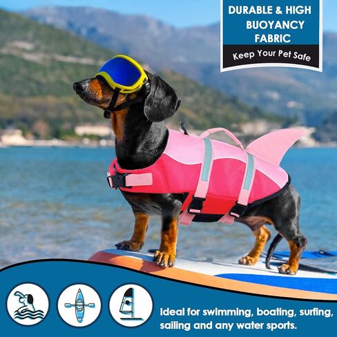 AOFITEE Dog Life Jacket Shark Dog Life Vest for Swimming Boating, M in Saudi Arabia