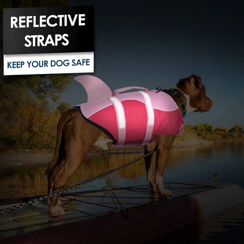 AOFITEE Dog Life Jacket Shark Dog Life Vest for Swimming Boating, M in Saudi Arabia