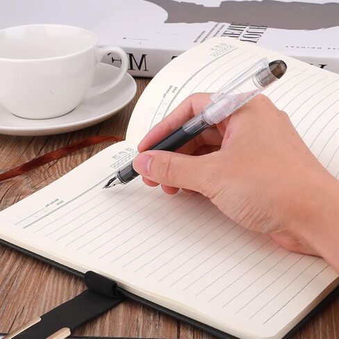 TIESOME Disposable Fountain Pens, Black Ink Smooth Writing Pens Quick-Drying Liquid ink Fine Nib for School Office Gift Supplies 6PCS in Kuwait