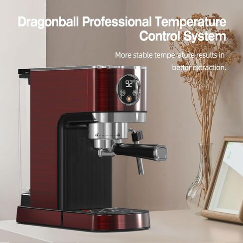 DRAGONBALL Espresso Machine, 20 Bar Coffee Machine with Milk Frother, Professional Espresso Maker with 40oz Removable Water Tank, Espresso Machines for Home, RED in Saudi Arabia