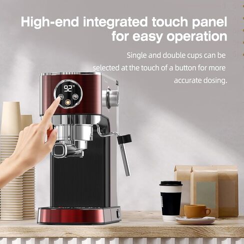 DRAGONBALL Espresso Machine, 20 Bar Coffee Machine with Milk Frother, Professional Espresso Maker with 40oz Removable Water Tank, Espresso Machines for Home, RED in Saudi Arabia