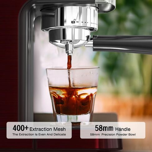 DRAGONBALL Espresso Machine, 20 Bar Coffee Machine with Milk Frother, Professional Espresso Maker with 40oz Removable Water Tank, Espresso Machines for Home, RED in Saudi Arabia