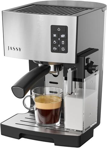 ماكينة صنع قهوة الكابتشينو من جاسي بسعة 20 بار مع خزان حليب رغوي، وظائف متعددة للإسبريسو/الموكا/الكابتشينو، نظام التنظيف الذاتي in Kuwait