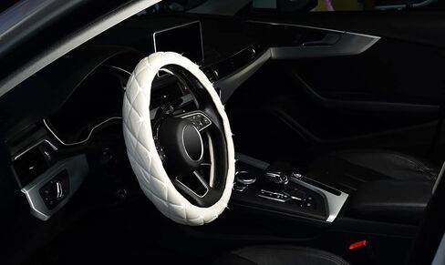 LABBYWAY Diamond Leather Steering Wheel Cover with Bling Bling Crystal Rhinestones, Universal Fit 15 Inch Car Steering Wheel Cover for Women Men Girls, Anti-Slip, Black in Saudi Arabia