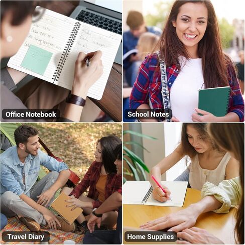 EUSOAR A5 دفتر ملاحظات حلزوني، 6 عبوات 5.5 بوصة × 8.3 بوصة 120 صفحة مبطنة لكتابة دفاتر الملاحظات أثناء السفر، دفتر رسم مذكرة المفكرة، طلاب كلية مكتب الأعمال موضوع مذكرات مجلة كتاب حلزوني in Kuwait