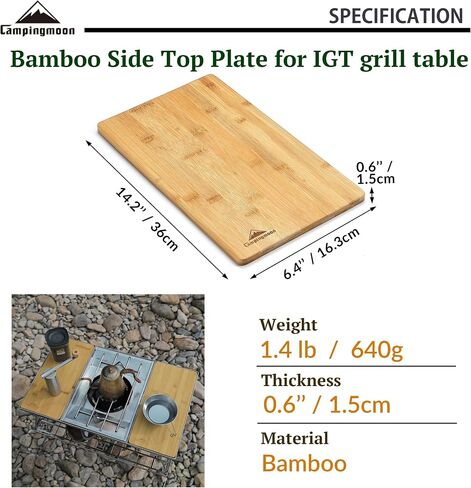 camping moon IGT Top Board Bridge Table Bamboo Side Plate CK-P21 in Saudi Arabia