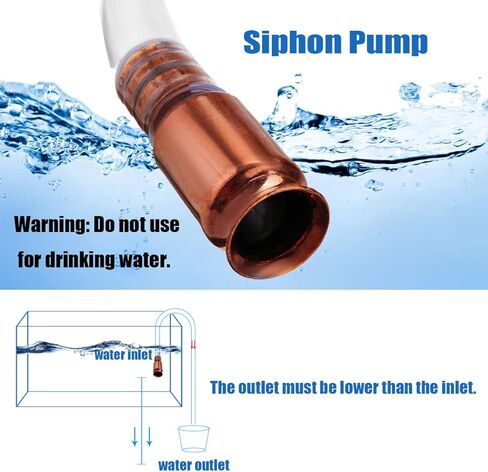 مضخة سيفون غاز 6FT 1.8M من Apalie مع صمام نحاسي 1/2 بوصة، مضخة يدوية آمنة متعددة الأغراض، أنابيب من درجة التحضير الذاتي لنقل المياه بزيت الوقود والغاز in Kuwait