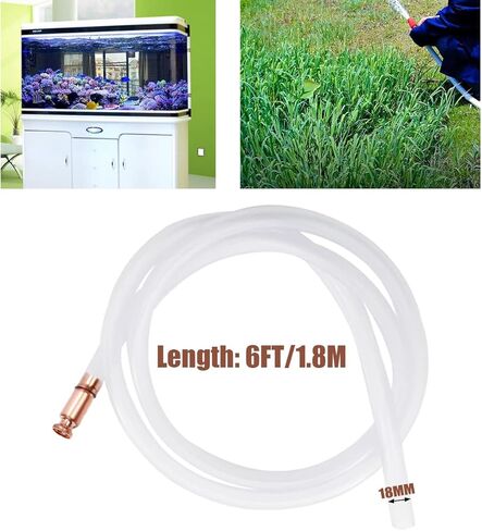 مضخة سيفون غاز 6FT 1.8M من Apalie مع صمام نحاسي 1/2 بوصة، مضخة يدوية آمنة متعددة الأغراض، أنابيب من درجة التحضير الذاتي لنقل المياه بزيت الوقود والغاز in Kuwait