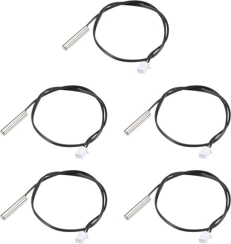 uxcell 5pcs 5K مسبار استشعار درجة الحرارة، الفولاذ المقاوم للصدأ NTC مسبار الاستشعار الحراري 3.3ft كابل تمديد ميزان الحرارة الرقمي in Kuwait
