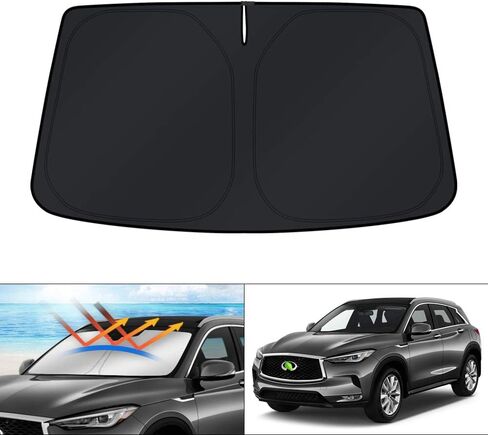 KUST Windshield Sun Shade for 2019-2021 Infiniti QX50 & 2021-2024 QX55 Accessories Window Sunshade Sun Visor Protector Foldable Blocks UV Rays Keep Your Car Cooler in Saudi Arabia
