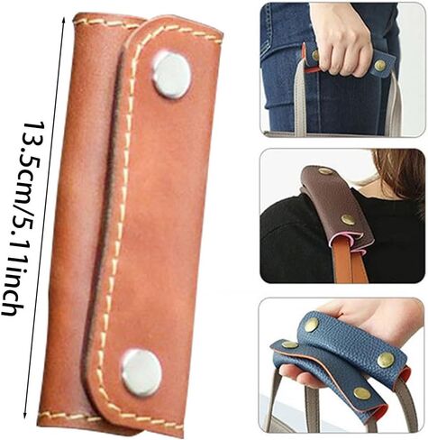 Handbag Handle Leather Wrap Covers, 2Pcs Purse Wallet Handle Grip, Sdjdhej Luggage Bag Handle Protectors, Strap Craft Making Supplies for Handbag Shopping Bag Travel Bag (Archaic Brown) in Kuwait