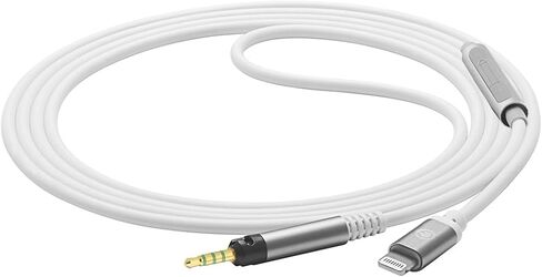 كابل صوت GEEKRIA مع ميكروفون متوافق مع كابل سماعات الرأس Sennheiser HD 620S HD 599 HD 598، سلك ستيريو بديل 2.5 مم إلى Lightning مع ميكروفون مضمن وتحكم في مستوى الصوت (5.6 قدم/1.7 متر) in Kuwait