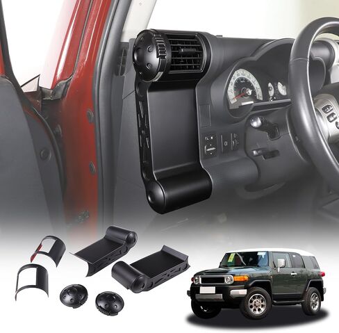 LLKUANG ABS لوحة عدادات السيارة الجانبية منفذ الهواء الإطار لوحة زخرفية لتويوتا FJ كروزر (XJ10) 2007-2022 A / C مجموعة تنفيس الهواء الملحقات الداخلية (ألياف الكربون ABS) in Saudi Arabia