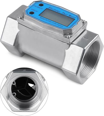 عداد تدفق التوربينات WATERWICH 2 بوصة مقياس تدفق وقود زيت الغاز LCD مقياس تدفق الوقود الرقمي مع عداد لقياس تدفق المياه وزيت الديزل والكيروسين والبنزين والسوائل الأخرى in Saudi Arabia