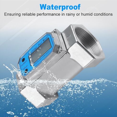 عداد تدفق التوربينات WATERWICH 2 بوصة مقياس تدفق وقود زيت الغاز LCD مقياس تدفق الوقود الرقمي مع عداد لقياس تدفق المياه وزيت الديزل والكيروسين والبنزين والسوائل الأخرى in Saudi Arabia