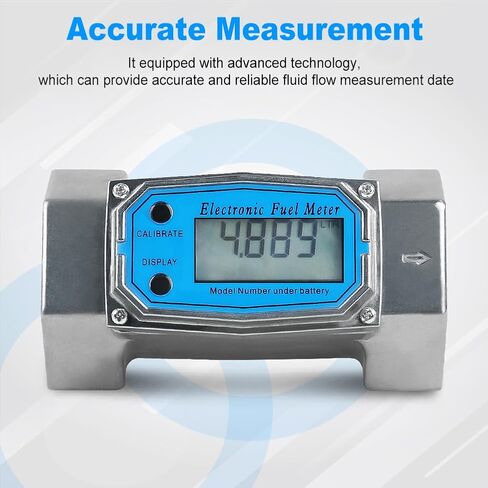 عداد تدفق التوربينات WATERWICH 2 بوصة مقياس تدفق وقود زيت الغاز LCD مقياس تدفق الوقود الرقمي مع عداد لقياس تدفق المياه وزيت الديزل والكيروسين والبنزين والسوائل الأخرى in Saudi Arabia