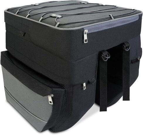 Pucuwu حقيبة الدراجة 3 في 1 أكياس سلة الدراجة، سعة كبيرة للماء دراجة المقعد الخلفي الناقل حقيبة الجذع مع تقليم عاكس، أكياس سرج الركاب متعددة الوظائف مع غطاء المطر in Kuwait