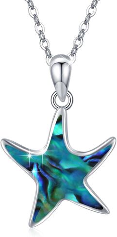 CUOKA MIRACLE Starfish Necklace 925 Sterling Silver Opal Starfish Jewelry Ocean Necklace Sea Star Pendant Necklace Beach Jewelry Summer Holiday Graduate Gift in Saudi Arabia
