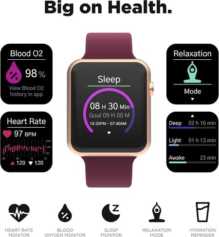 ساعة ذكية iTouch Air 4 - متتبع اللياقة البدنية، مراقب معدل ضربات القلب، وجه ساعة قابل للتخصيص - متتبع النشاط والسعرات الحرارية - أكثر من 100 وضع رياضي - اتصال بلوتوث in Kuwait