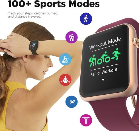 ساعة ذكية iTouch Air 4 - متتبع اللياقة البدنية، مراقب معدل ضربات القلب، وجه ساعة قابل للتخصيص - متتبع النشاط والسعرات الحرارية - أكثر من 100 وضع رياضي - اتصال بلوتوث in Kuwait