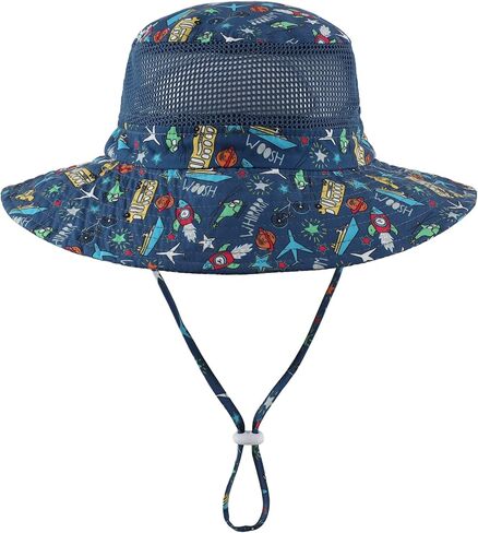 Home Prefer UPF50+ Wide Brim Sun Hat Boys Girls Sun Protection Hat Zoo Beach Swim Safari Bucket Hat for Baby Toddler Kid in Kuwait