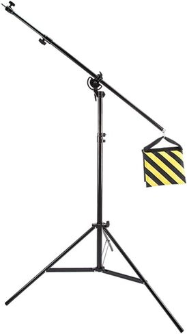 12.5ft/149inch Photo Studio Light Stand with Boom Arm, Aluminum Alloy Air-Cushioned Light Stand,5.4ft /65 inch Tripod Boom Arm with Sandbag for Video Studio Portrait Photography in Saudi Arabia