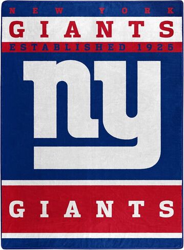 Northwest NFL New York Giants Unisex-Adult Raschel Throw Blanket, 60" x 80", 12th Man in Saudi Arabia