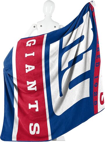 Northwest NFL New York Giants Unisex-Adult Raschel Throw Blanket, 60" x 80", 12th Man in Saudi Arabia