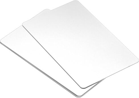 PATIKIL 0.8mm Metal Business Cards, 10 Pack Blank Name Card Laser Engraving Anodized Aluminum for DIY Gift Cards, Black in Saudi Arabia