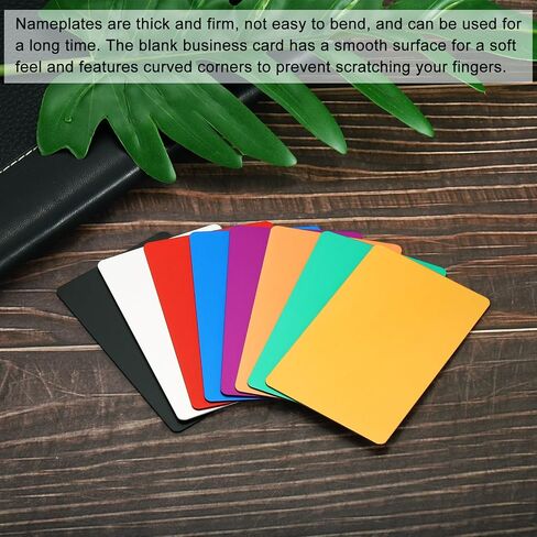 PATIKIL 0.8mm Metal Business Cards, 10 Pack Blank Name Card Laser Engraving Anodized Aluminum for DIY Gift Cards, Black in Saudi Arabia