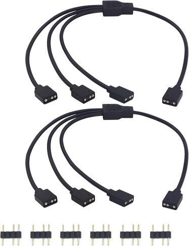 كابل مقسم LANMINGLEL Argb 5 فولت 1 أنثى إلى 2 أنثى 3 دبوس كابل تمديد Argb لتوسيع مراوح الكمبيوتر الشخصي Argb وسلسلة Argb Led الأخرى (1 إلى 2) in Kuwait